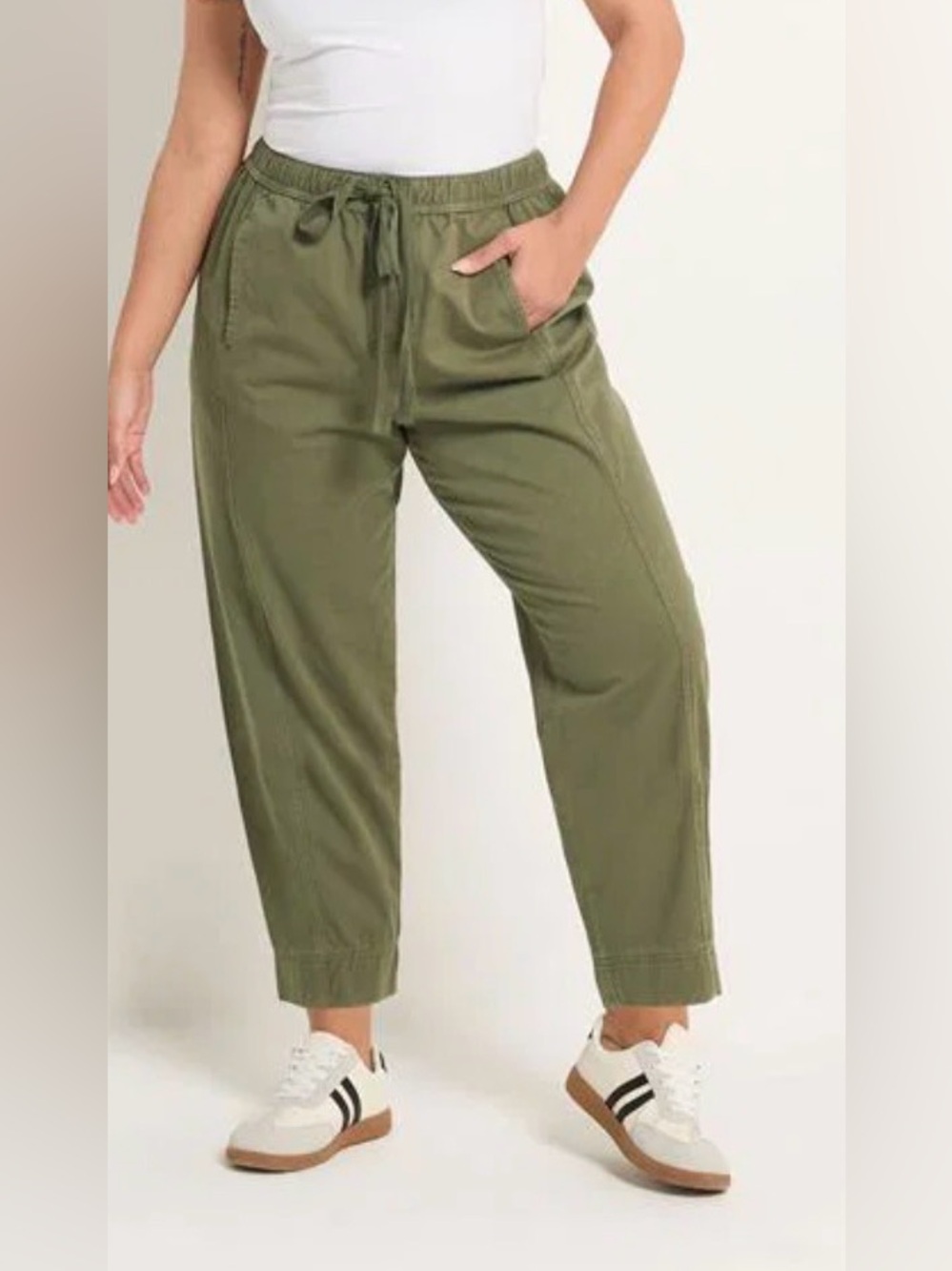 Zara Olive Drawstring Cargo Joggers